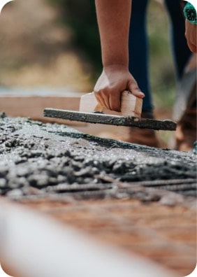 Laying down concrete
