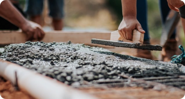 Laying down concrete